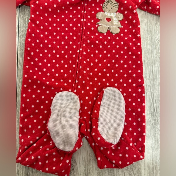Carter’s 12 month red Gingerbread footed sleeper - Picture 4 of 5